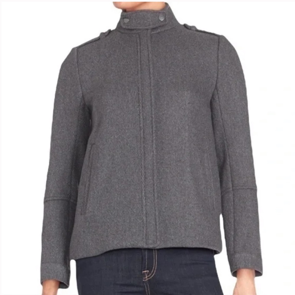 Vince Grey Wool Blend Bomber Jacket
